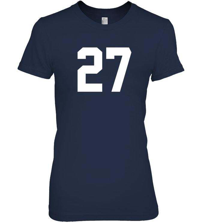 27 Sports Jersey Number T Shirt for Team Fan Player 27 - Tops