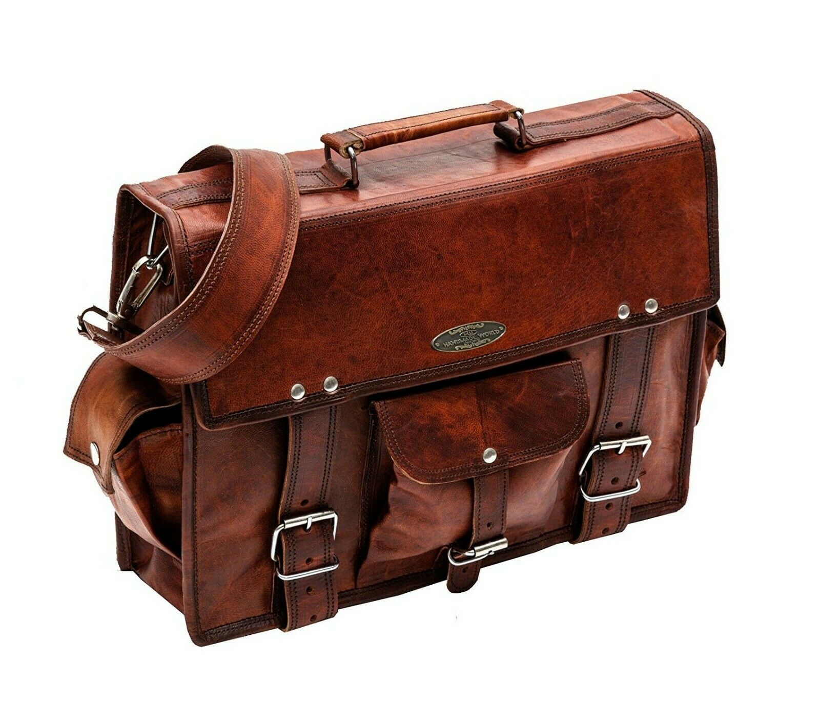 Vintage Leather Messenger Bag 15 inch - Crossbody Laptop Bag Professional Bag - Bags