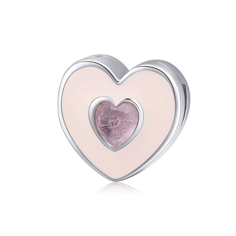 Wide Heart Charm - 925 Sterling Silver