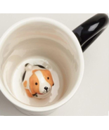 Surprise 3D Dog Coffee Tea Mug with Small Puppy Inside White and Black -... - $16.78