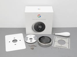 Google Nest 3rd Gen T3019US Learning Thermostat - Polished Steel image 1