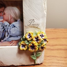 Picture Frame, stone look resin with 3D flowers, Hydrangea Pansy, for 3.5" photo image 4