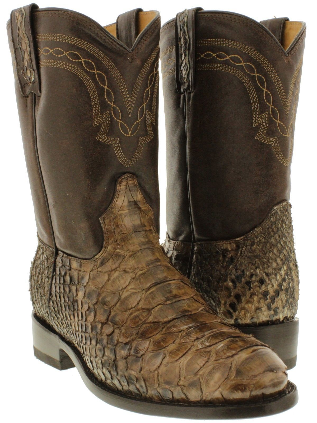 Mens Real Brown Python Snake Skin Genuine Leather Cow - vrogue.co