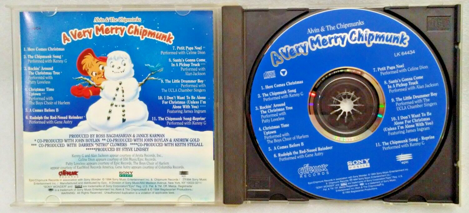 CD Alvin And The Chipmunks - A Very Merry Chipmunk (CD, 1994, Sony