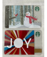 2015 Starbucks Winter Holiday Gift Card Set Forest Snowmen And Joy - $8.60