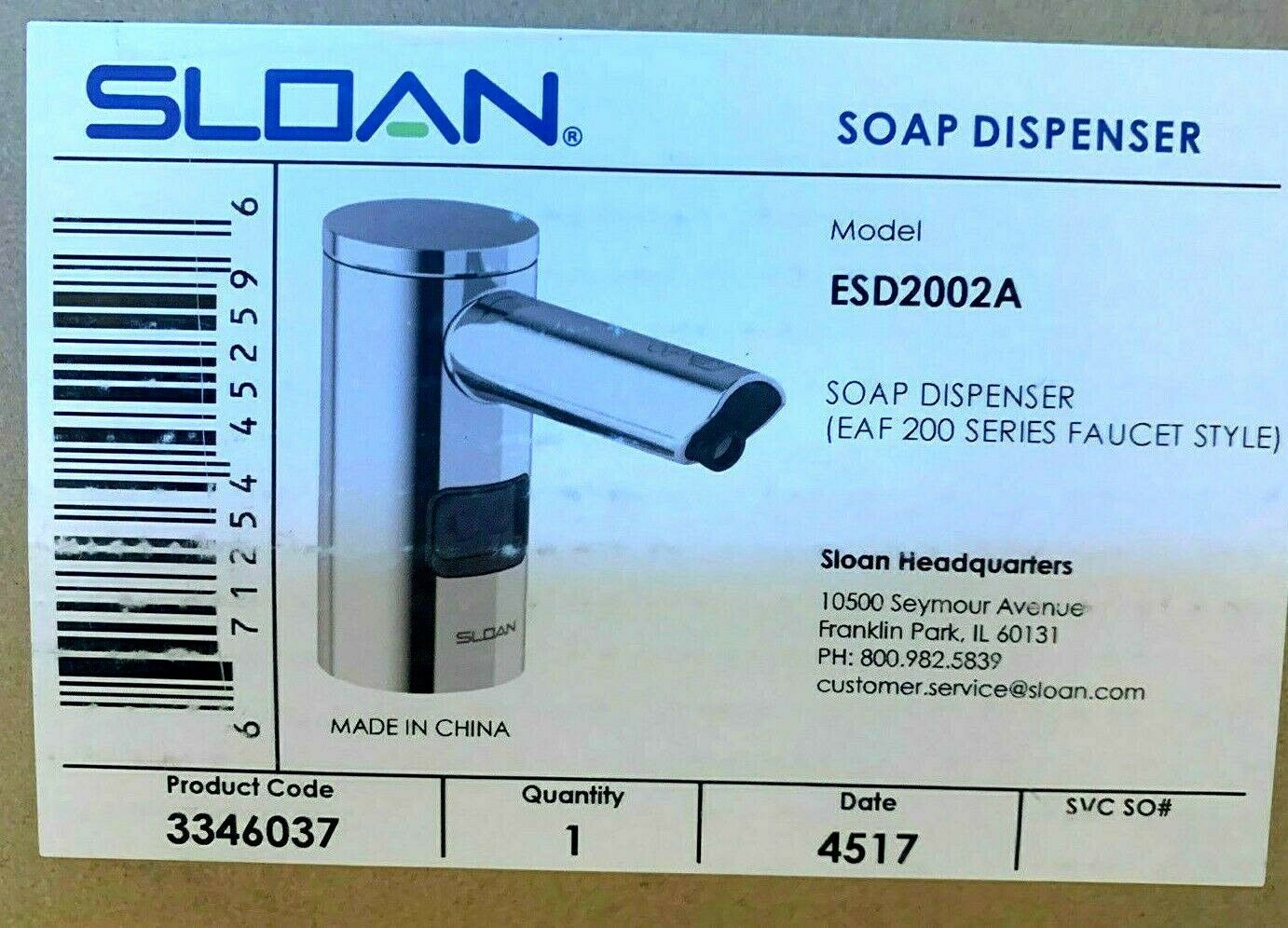 Sloan ESD2000 EAF 200 Deck mounted Foam Soap Dispenser Soap Dishes