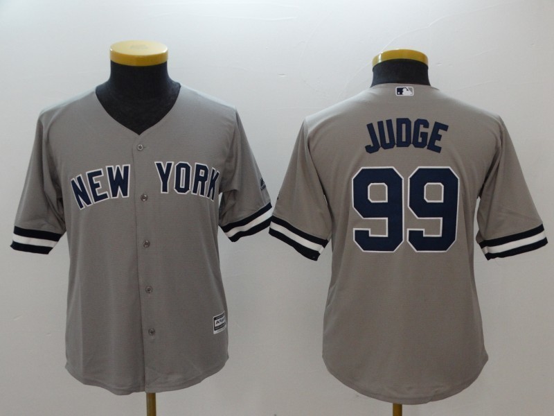 Youth New York Yankees Jersey 99 Aaron Judge Jersey Gray Cool Base