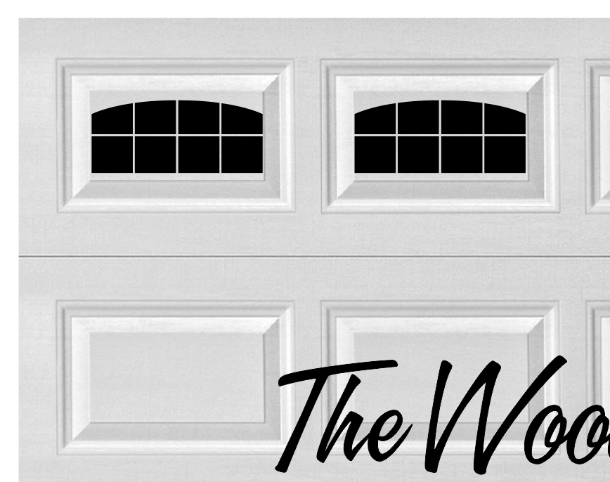 The Woodbridge Faux Garage Door Windows Vinyl Decals 20" x 8.5