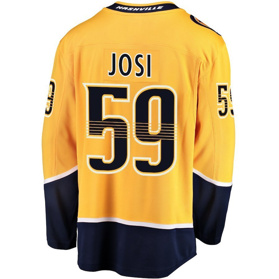 Men's Nashville Predators 2018 Roman Josi #59 Player Jersey Sewn on ...