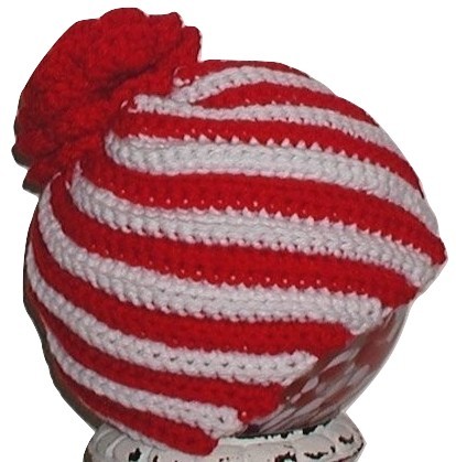 red and white baby hat