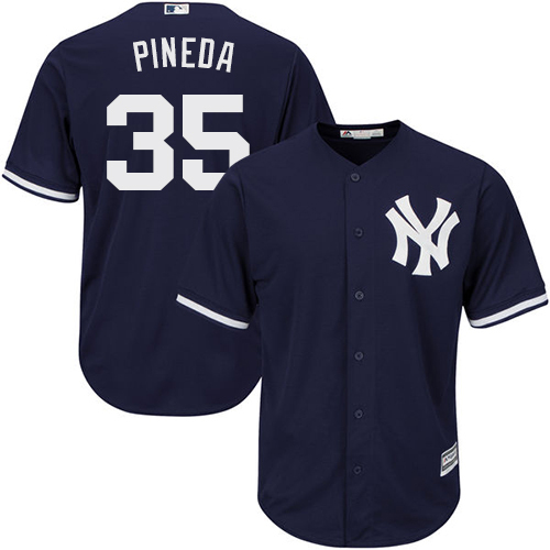 Men's New York Yankees 35 Michael Pineda Navy Blue Cool Base Baseball