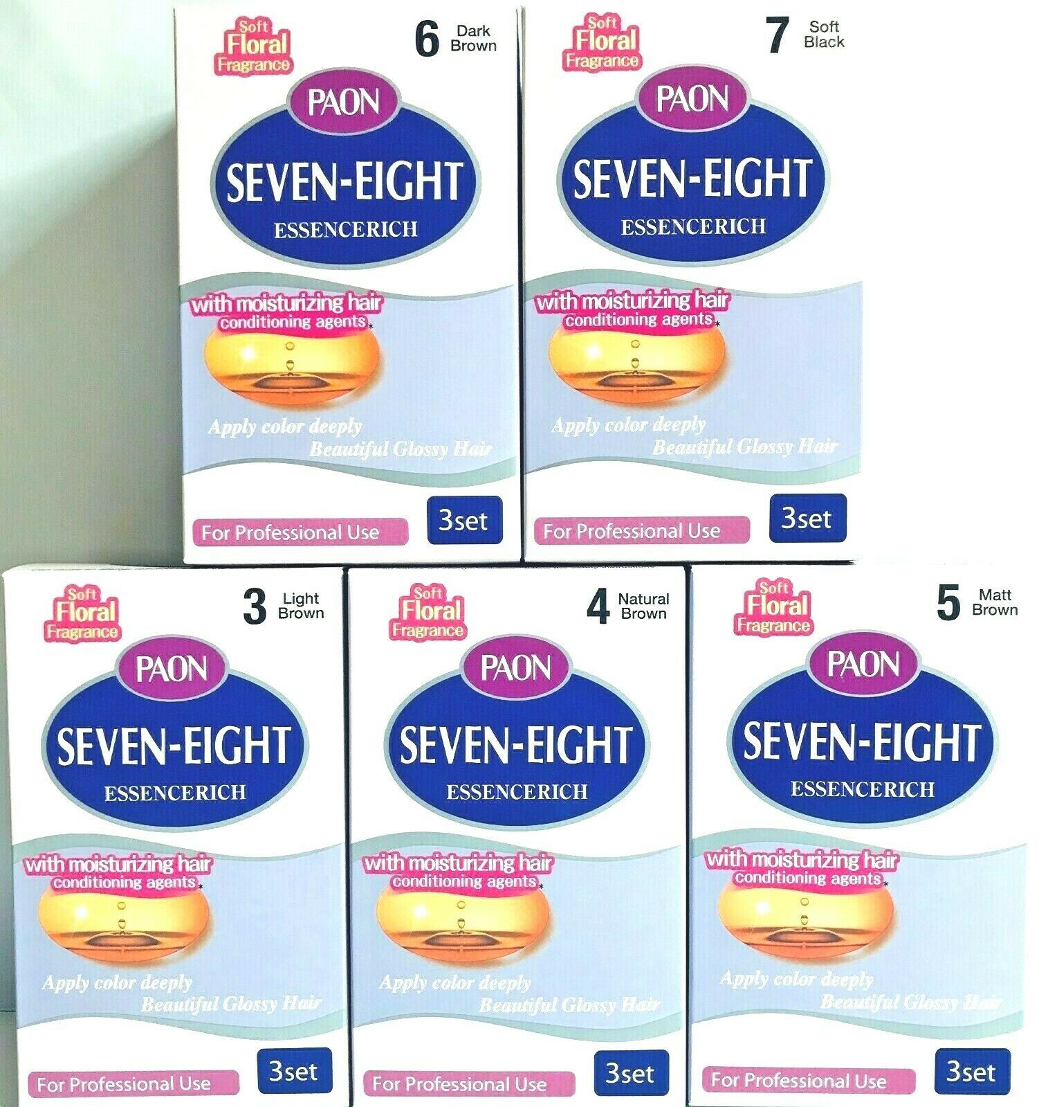 3x 3 Set PAON Ammonia Free Seven-Eight EssenceRich  # 3/4/5/6/7 New Packaging