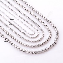 2/3/4/5/6mm Stainless Steel Chain For Men and Women Silver Tone Stainless Steel  - $12.31