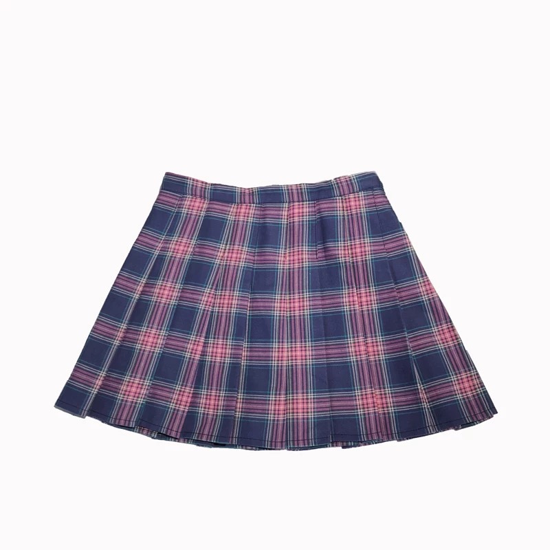 Purple Plaid Skirt Women Girls Plaid Pleated Mini Skirt Outfit Plus ...