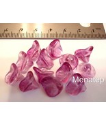12 12 mm Three Petal Flower Beads: Coated - Hot Pink - $2.47