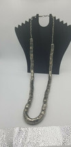Vintage Silver Tone Beads & Cups Long Modernist Style Chain Futuristic  - $67.82