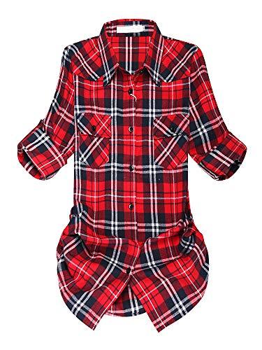 buffalo plaid flannel shirts for women