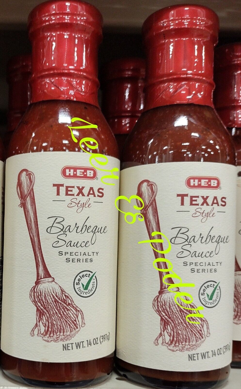 2X HEB BARBEQUE SAUCE TEXAS STYLE - 2 BOTTLES 14 Oz EACH -FREE PRIORITY SHIPPING - $21.28