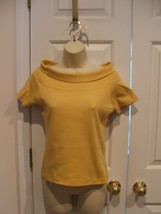 New In Pkg Newport News Goldenrod Cowl Neck 100% Cotton Top Small - $14.84
