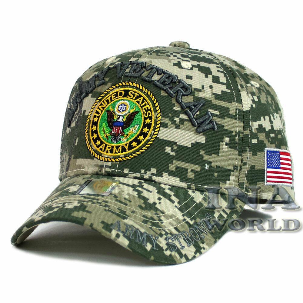 U.S. ARMY hat ARMY VETERAN Military Licensed Flag Baseball cap- ACU ...