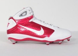 Nike Zoom Flywire Red & White Football Cleats Shoes Removable Cleats Men's NEW - $86.24