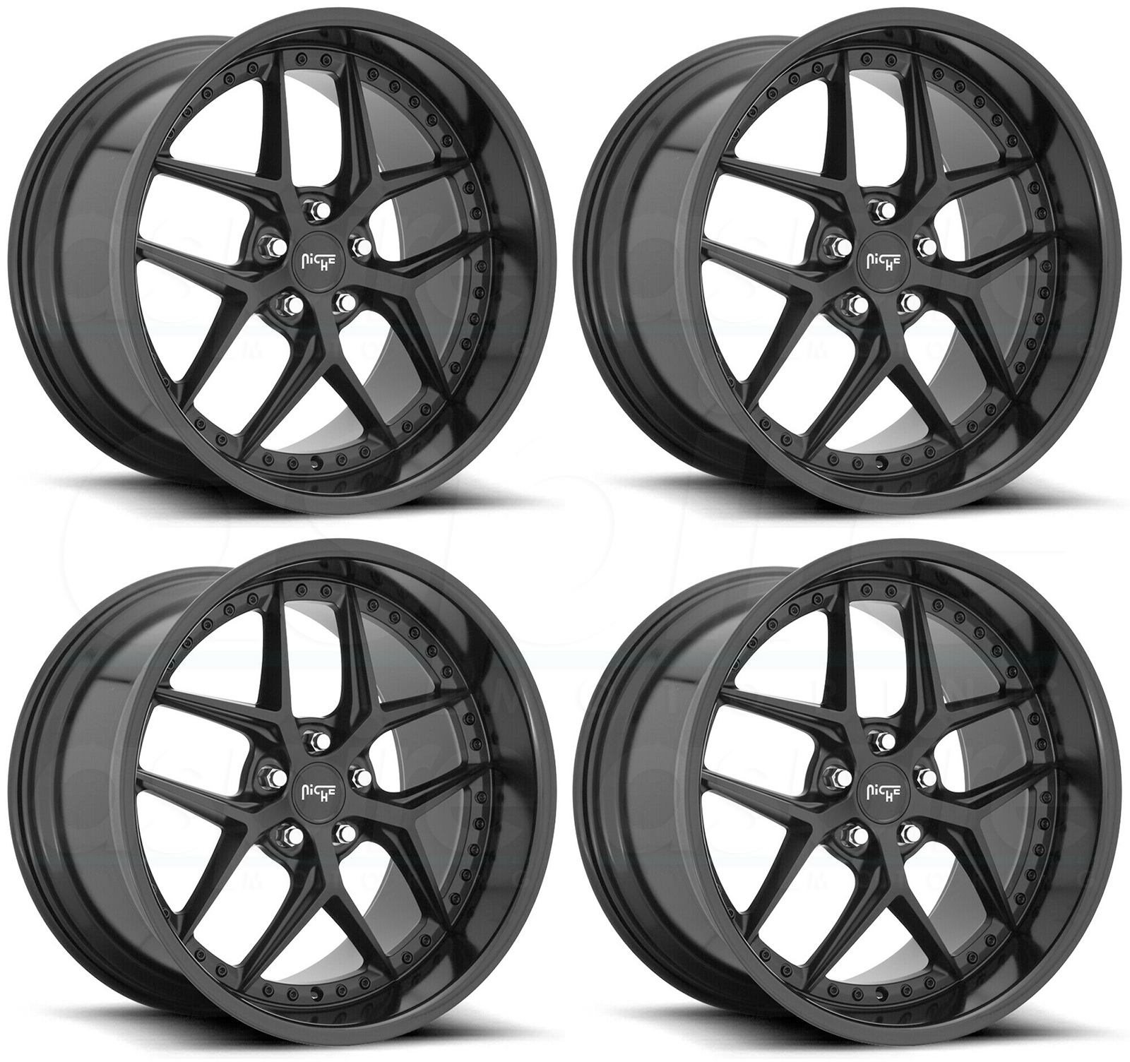 One 20x9 Niche Vice M226 5x112 38 Black Wheels Rims Wheels