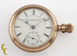 Elgin Antique Open Face Gold Filled Pocket Watch Gr 27 Size 18 15 Jewel - $1,038.49