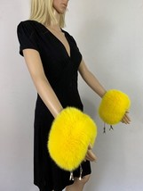 Fox Fur Transforming Wristbands Scarf and Headband & Boot Cuffs Yellow Color Fur image 5