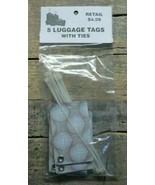 5 Package Luggage Tags With Zip Ties Carry On Red and White Line Pattern... - $7.36