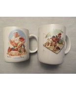 Qty 2 Vintage 1987 Norman Rockwell Coffee Tea Mug Fisherman&#39;s Paradise &amp;... - $3.96