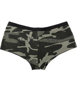 Womens Black Camo &quot;Booty Camp&quot; Booty Shorts Slim Fit Tight Lounge Underwear - $11.99