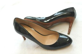 Coach New York Rosey Women’s Pumps Size 7.5 B Navy Black Heels Patent Leather - $29.70
