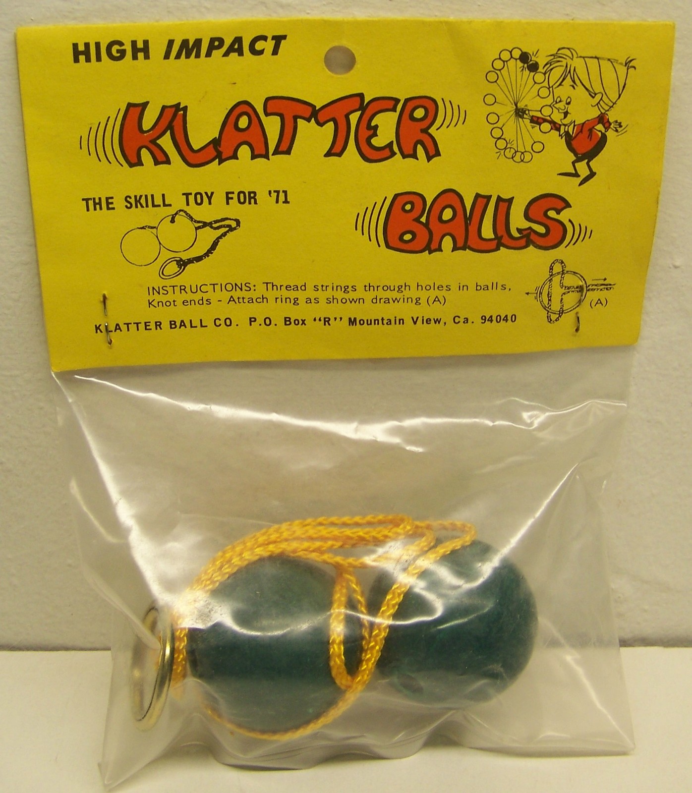 1970s Vintage Balls On A String Clacker Klatter Balls Mip Other