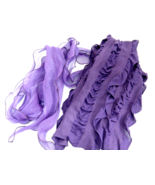 Long Purple Scarves Ruching Ruffled Boa Style 5&quot; x 100&quot; and 7&quot; x 58&quot; - $13.36