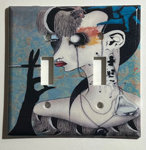 Artist Smoking Lady Light Switch Power Duplex Outlet Wall Cover Plate Home decor image 5