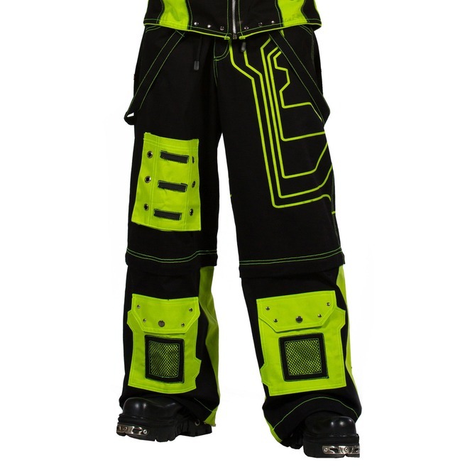 Punk New Dead Threads Black Yellow Straps Trouser For Men Cyber Goth Punk Pant
