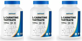 Nutricost L-Carnitine 1000mg Tartrate 3X120Caps or 1X240 & 1X120 1000mg Per Serv - $41.52
