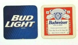 Vintage Budweiser & Bud Light Souvenir Advertisement Beer Cardboard Coaster (B61 - $12.73