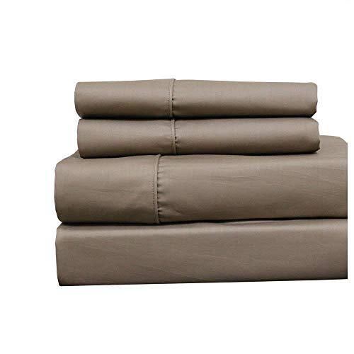 Twin Taupe CottonBlend WrinkleFree Sheets 650ThreadCount Sheet Set