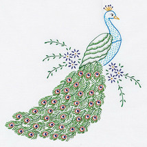 Jack Dempsey Needle Art Peacock Quilt Blocks - $14.64