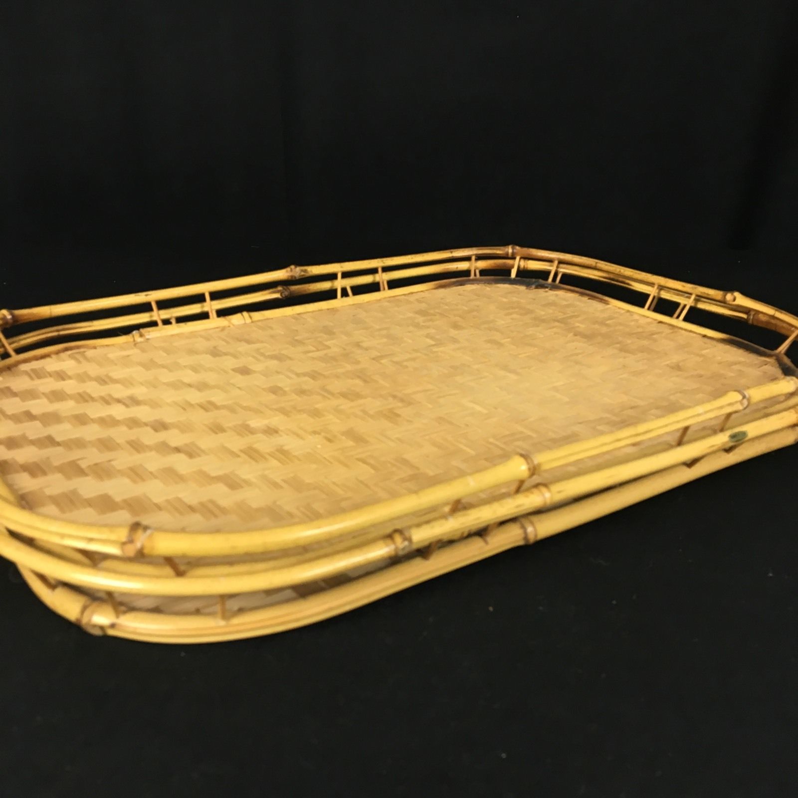 Set of 2 Bamboo Ratan Woven Tiki Lap Tray and 50 similar items