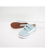 NoBox New Vans Old Skool V Toddler Shoes Canvas Suede Aquatic True White... - $38.95