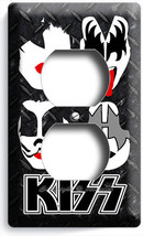 Kiss Shock Hard Rock Heavy Glam Metal Band Outlet Plates Music Studio Room Decor - $10.22