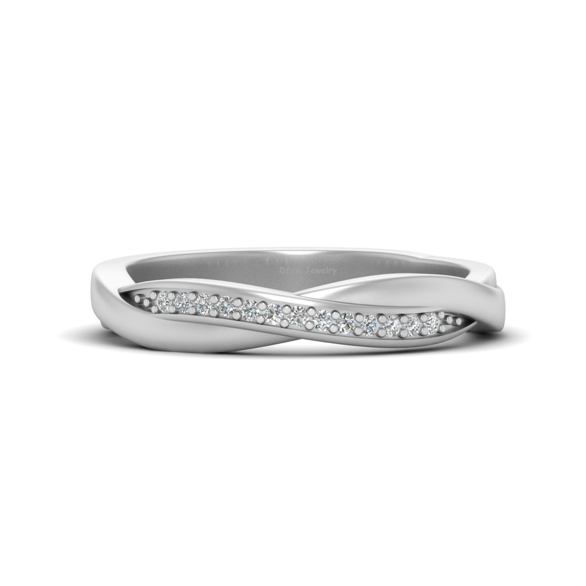 0.07tcw Natural Diamond Classic Eternity Band Twisted Ring Band Anniversary Gift