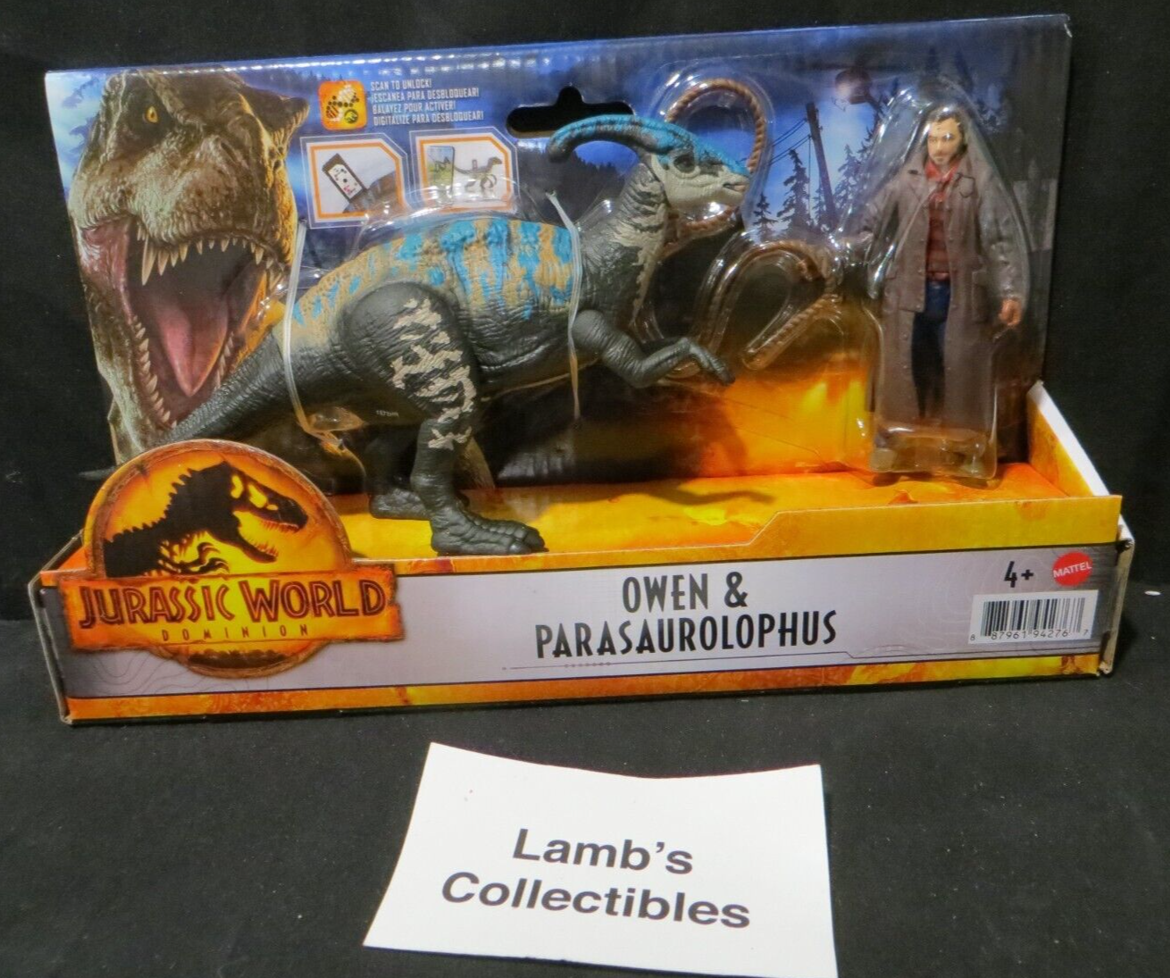 Jurassic World Dominion Owen And Parasaurolophus Action Figures 4 And 7 Long Action Figures 8765