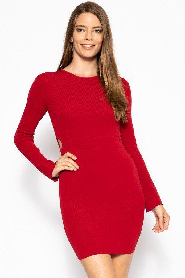 Bodycon Red Knit Dress Sweater Dress Dresses