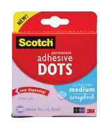 Scotch Permanent Adhesive Dots-Ultra-Thin Medium Scrapbook .3&quot; 200/Pkg - $7.63