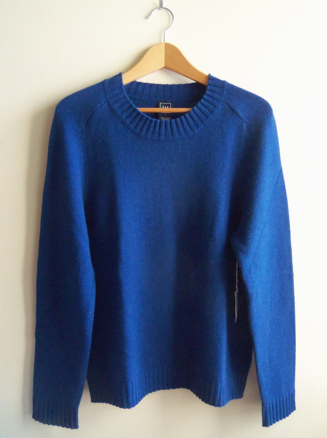 Primary image for GAP Women's 100% Cashmere Crewneck Sweater, Blue, Size L, NWT