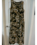 Studio Ease maxi reversible dress size 14 Leopard print Black beige browns Long - $11.13