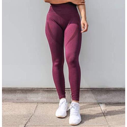 Yoga Pants Nine Part Woman High Waist Running Gym Sport Pants Girly Area XS Wine